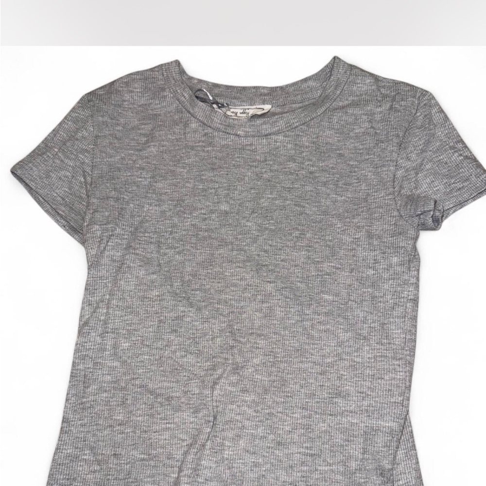 Gray Ribbed Women's Top